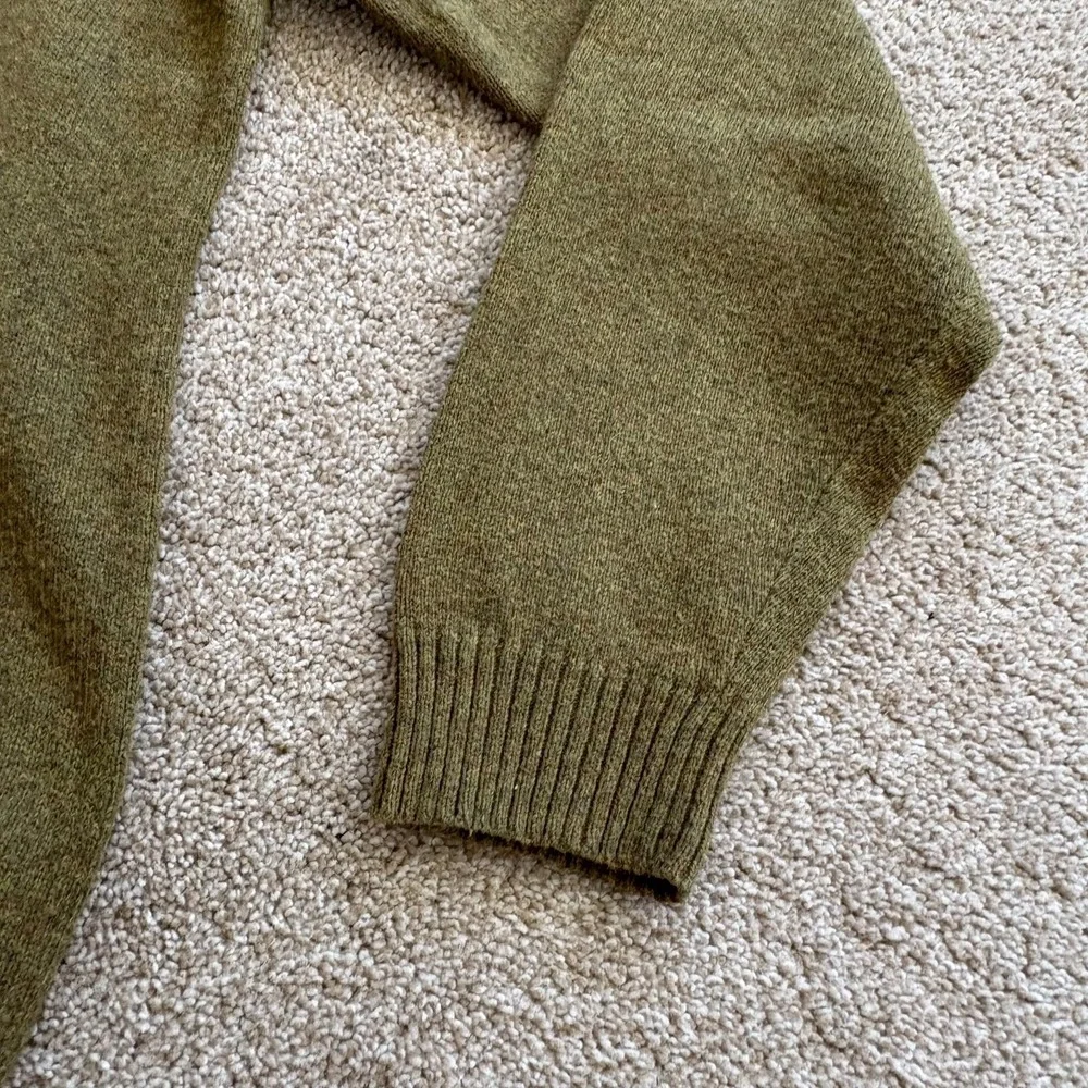 Sundance Cotton‎ Blend Quarter Zip Sweater Men's XXL Olive Green Wool Blend EUC